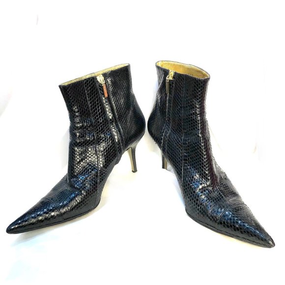 Dolce & Gabbana Shoes - Dolce & Gabbana Snakeskin Ankle Boots - Italy